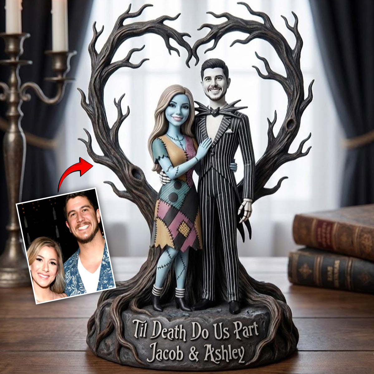 Jack Sally Couple Style, Gothic Style - Personalized Nightmare Custom Shaped Acrylic Plaque