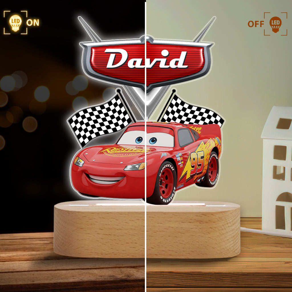 Faster Than Fast - Personalized Cars Shaped Plaque Light Base