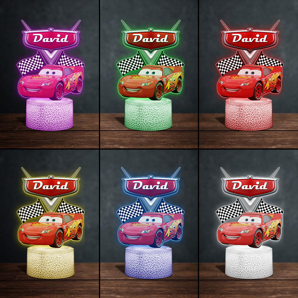 Faster Than Fast - Personalized Cars Shaped Plaque Light Base