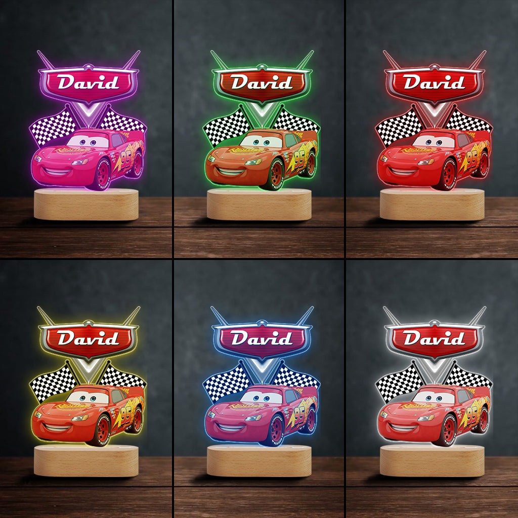 Faster Than Fast - Personalized Cars Shaped Plaque Light Base