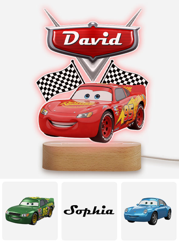 Faster Than Fast - Personalized Cars Shaped Plaque Light Base