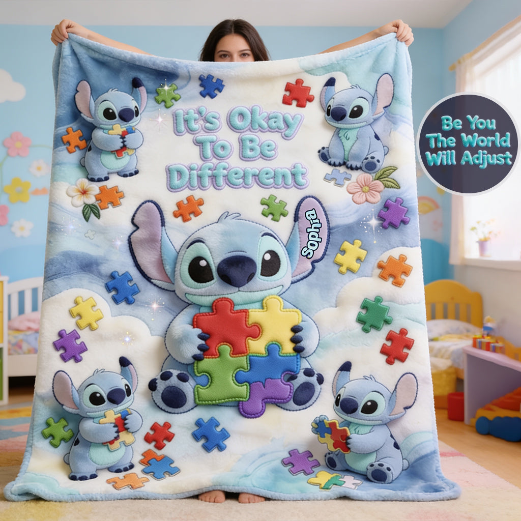 It's Okey To Be Different - Personalized Autism Awareness Blanket