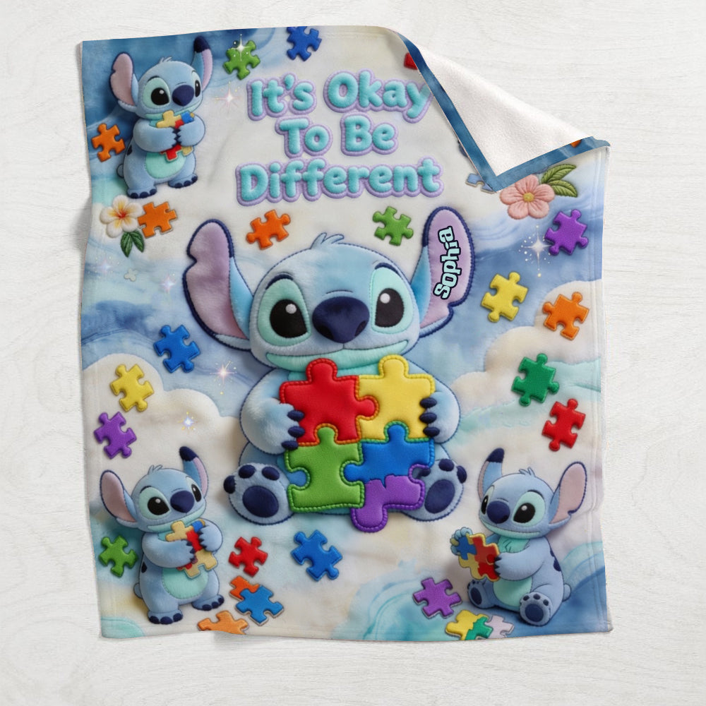 It's Okey To Be Different - Personalized Autism Awareness Blanket