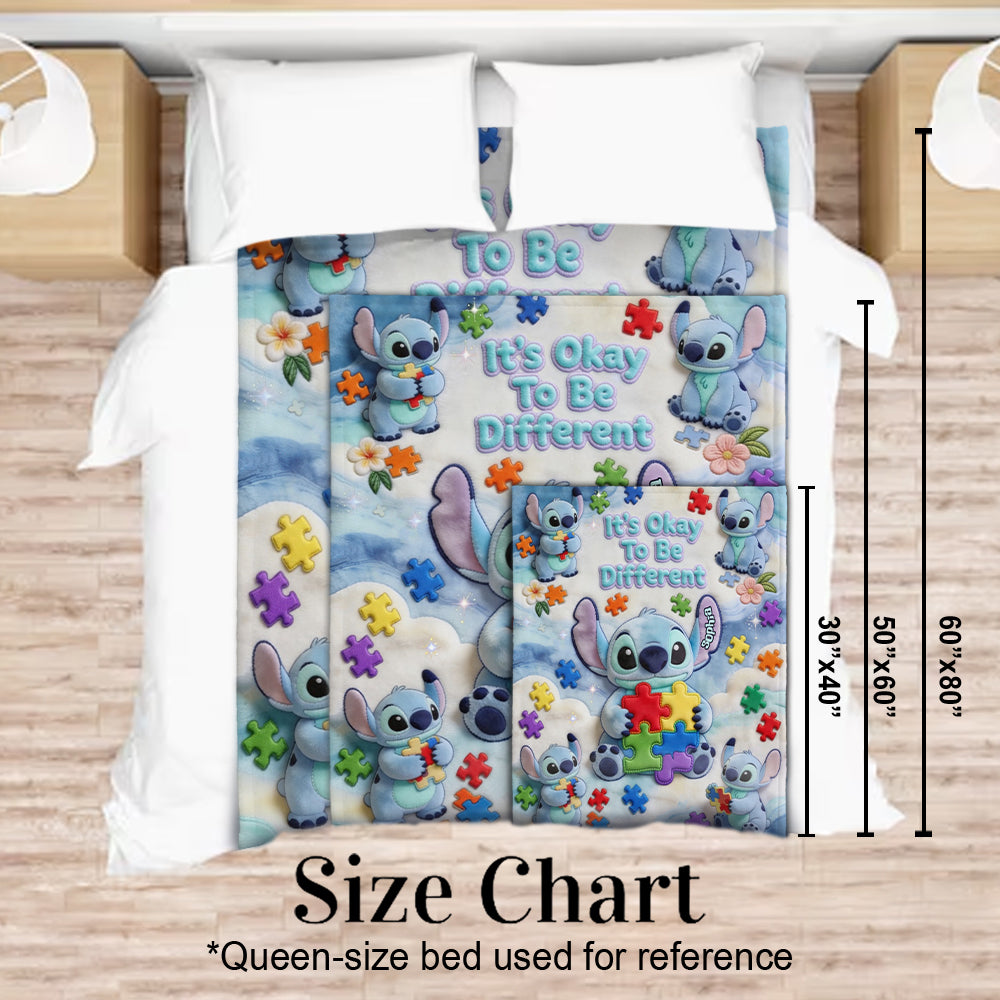 It's Okey To Be Different - Personalized Autism Awareness Blanket