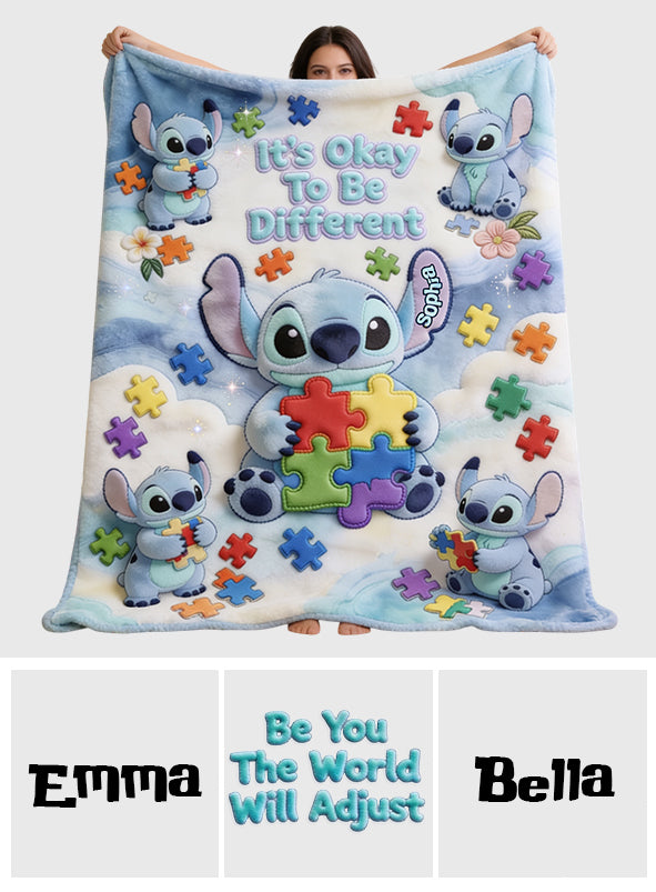 It's Okey To Be Different - Personalized Autism Awareness Blanket