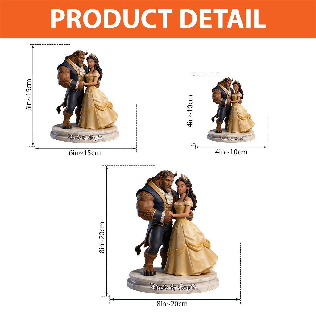 Princess and The Beast Couple Gift Idea - Personalized Beauty And The Beast Custom Shaped Acrylic Plaque