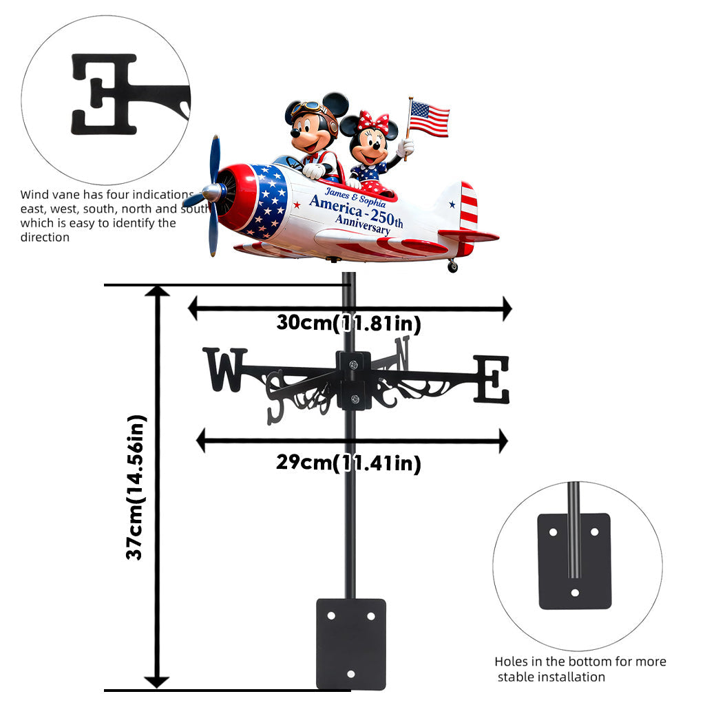 Happy Couple - Personalized Mouse Weather Vane