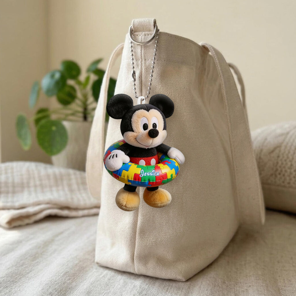 Be You The World Will Adjust - Personalized Autism Awareness Tumbler With Plush Charm