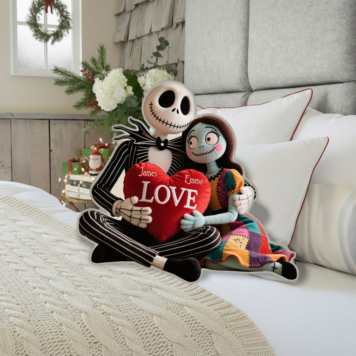 Perfect Gift For Couple - Personalized Nightmare Faux Fur Shaped Pillow