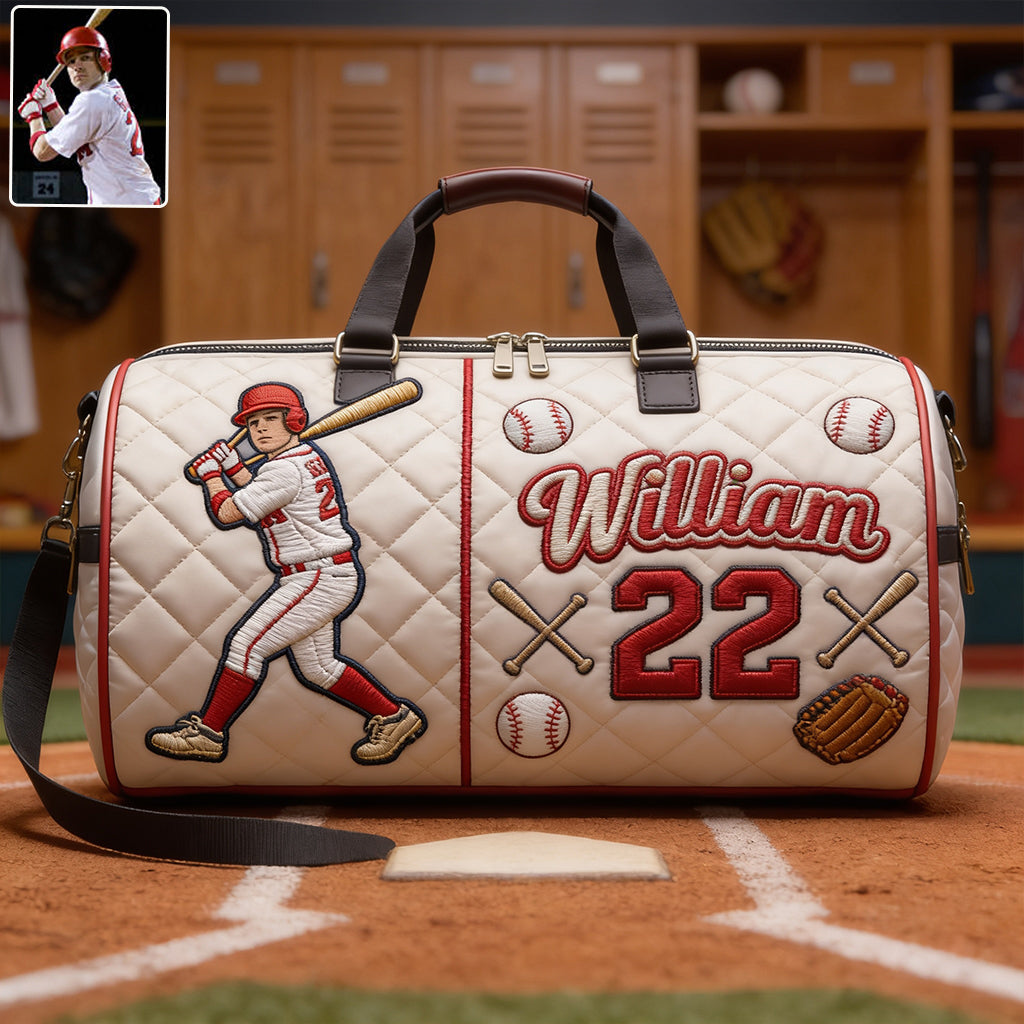 Born to Play Ball - Personalized Baseball Quilted Duffle Bag