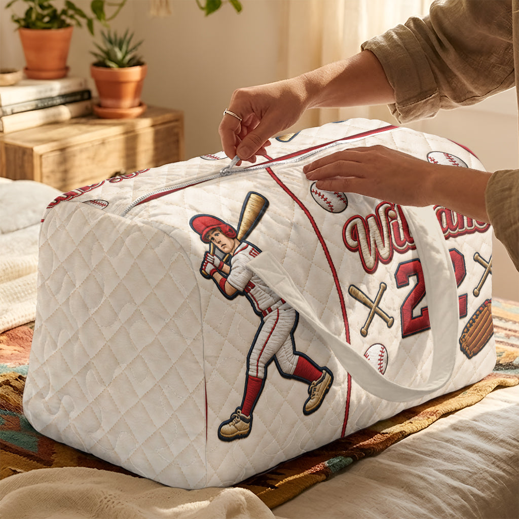 Born to Play Ball - Personalized Baseball Quilted Duffle Bag