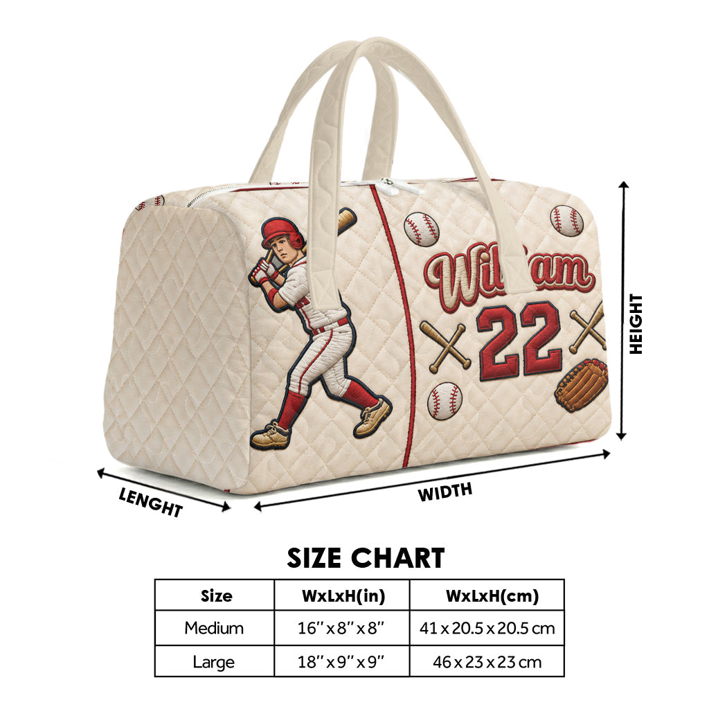 Born to Play Ball - Personalized Baseball Quilted Duffle Bag