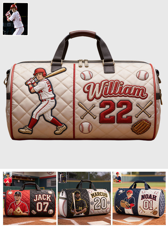 Born to Play Ball - Personalized Baseball Quilted Duffle Bag