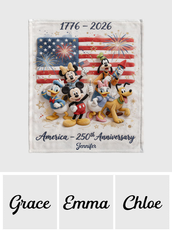 USA 250th Anniversary - Personalized Mouse Blanket