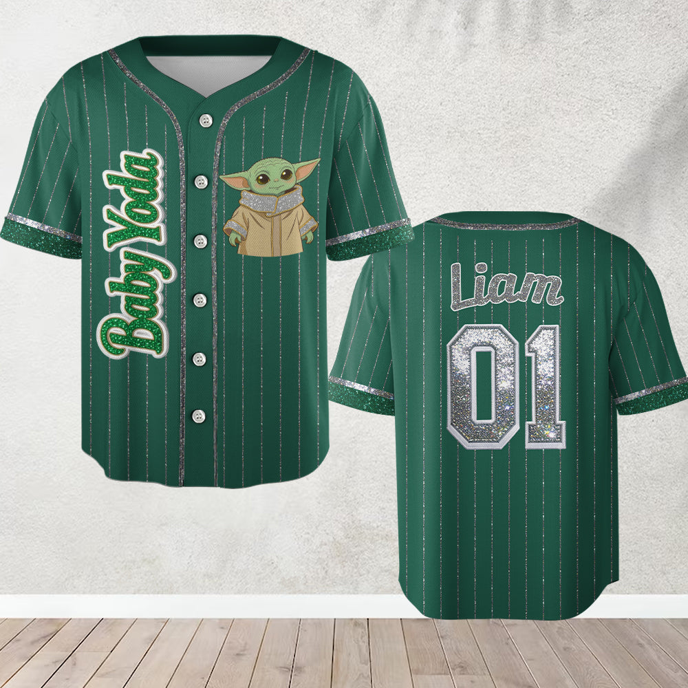 Cute Galaxy Alien - Personalized The Force Baseball Jersey