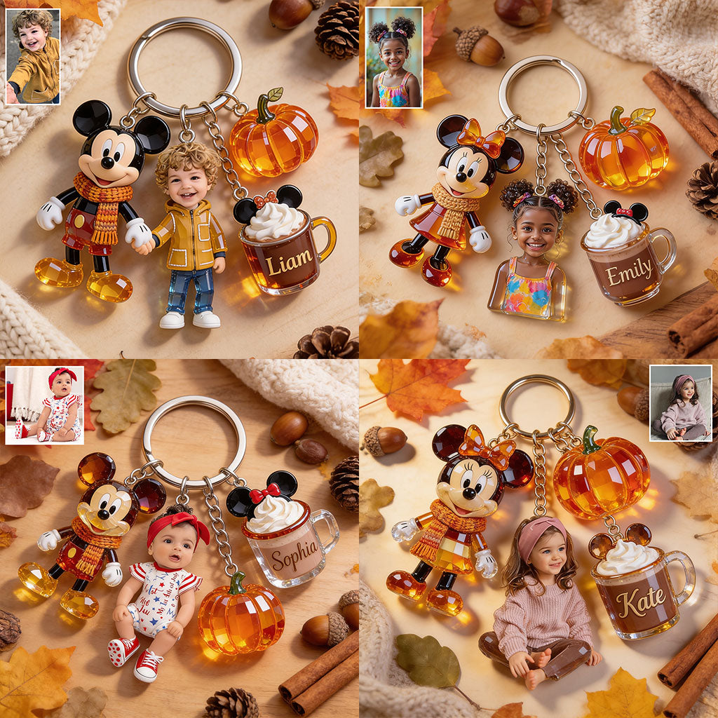 Fall Vibes - Personalized Mouse Premium Keychain With Charms