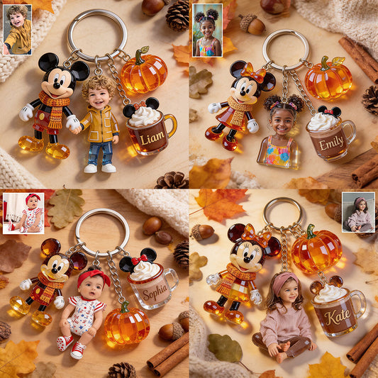 Fall Vibes - Personalized Mouse Premium Keychain With Charms