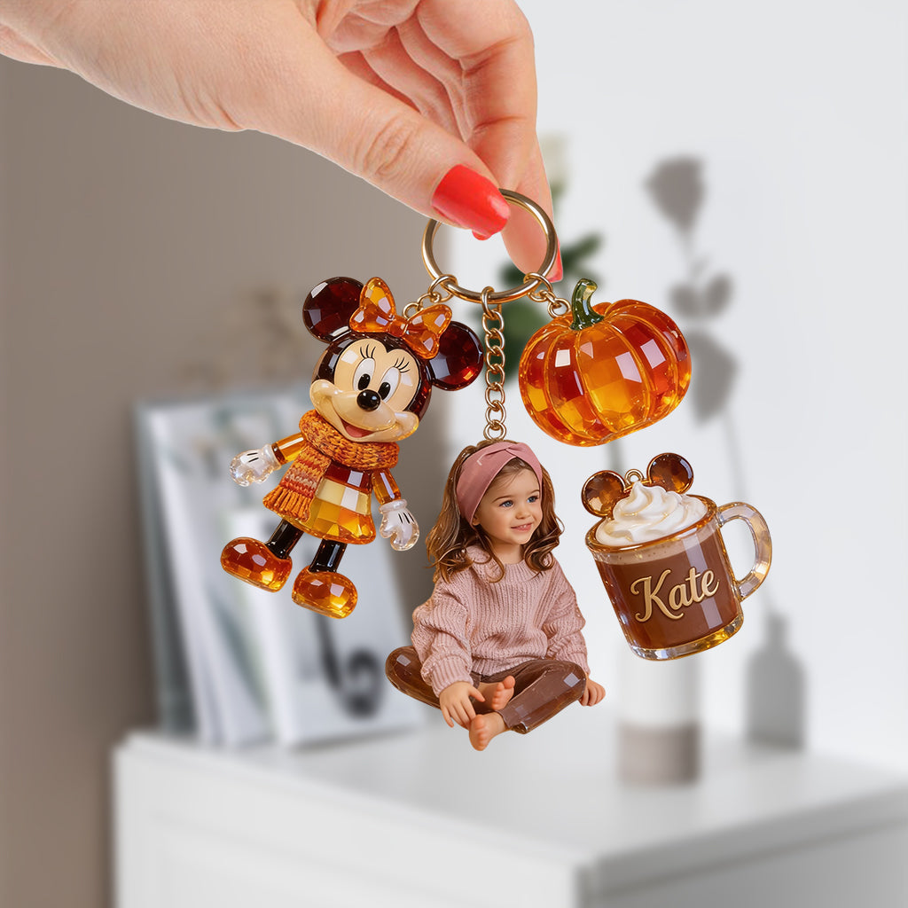 Fall Vibes - Personalized Mouse Premium Keychain With Charms