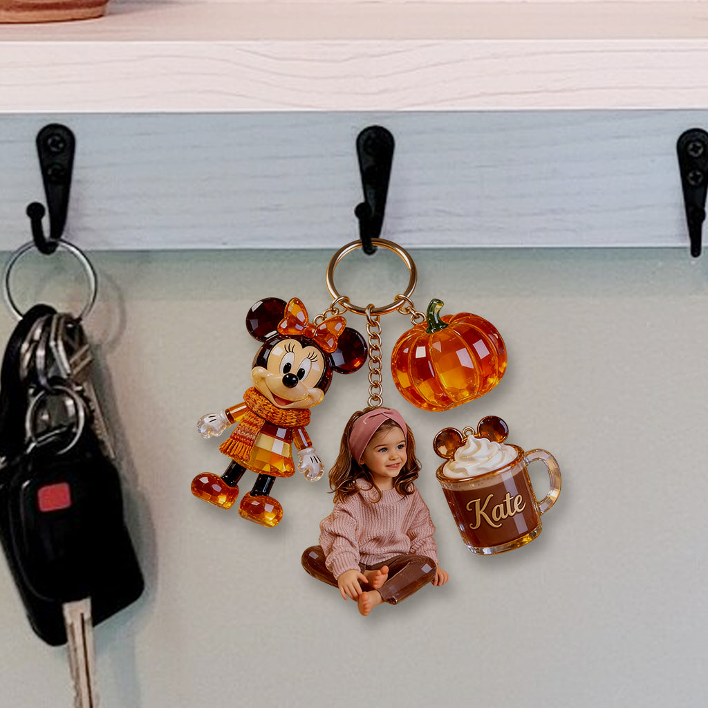 Fall Vibes - Personalized Mouse Premium Keychain With Charms