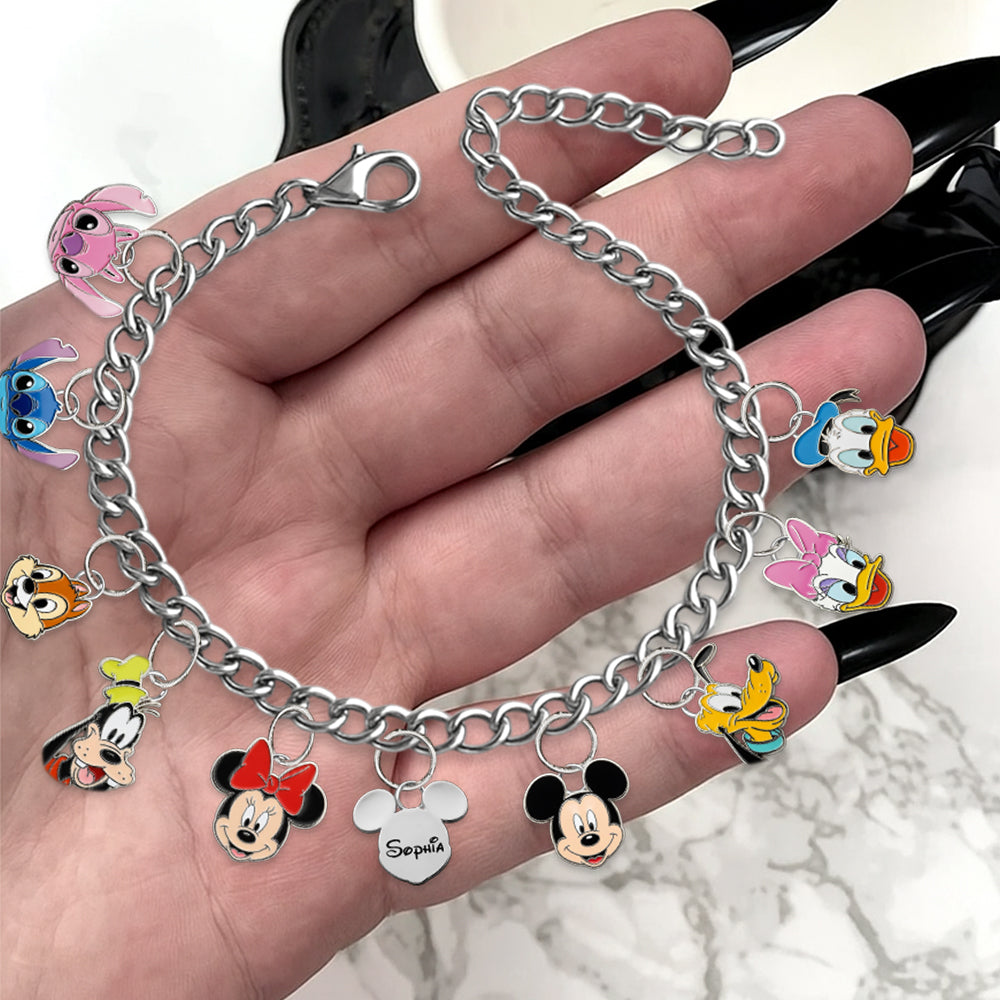 Magical World On The Wrist - Personalized Mouse Bracelet With Charms