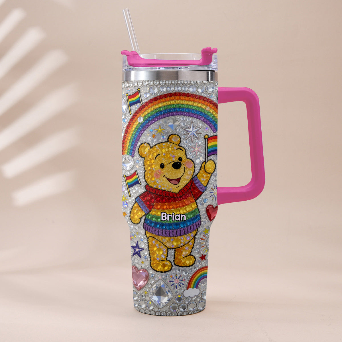 Love Is Love Pride Month - Personalized LGBT Support Tumbler With Plush Charm