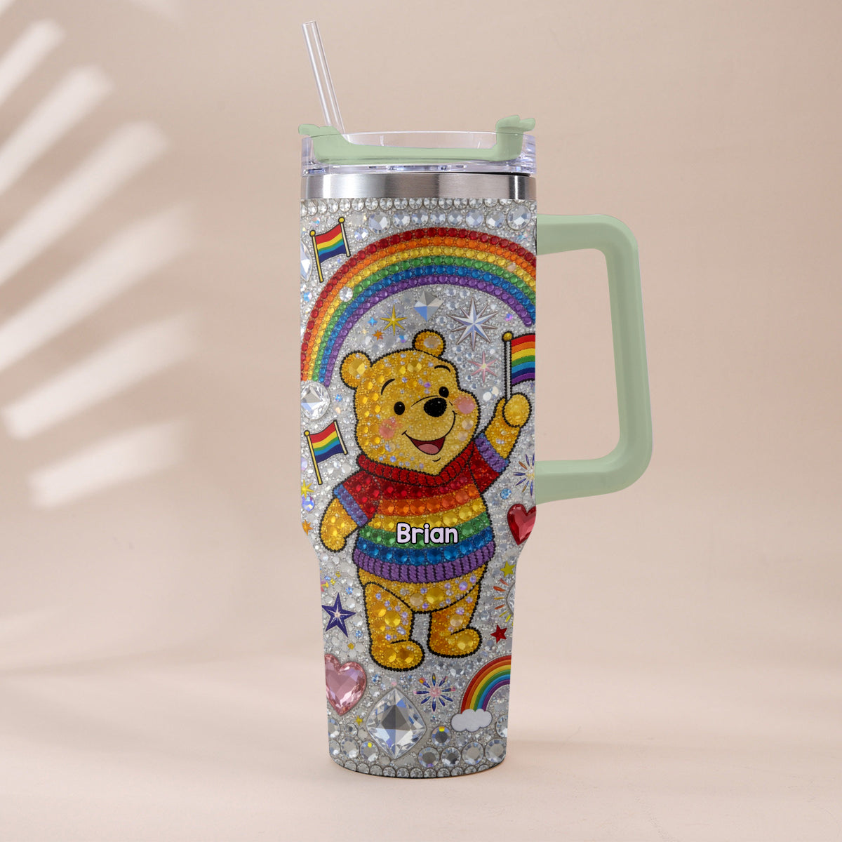 Love Is Love Pride Month - Personalized LGBT Support Tumbler With Plush Charm