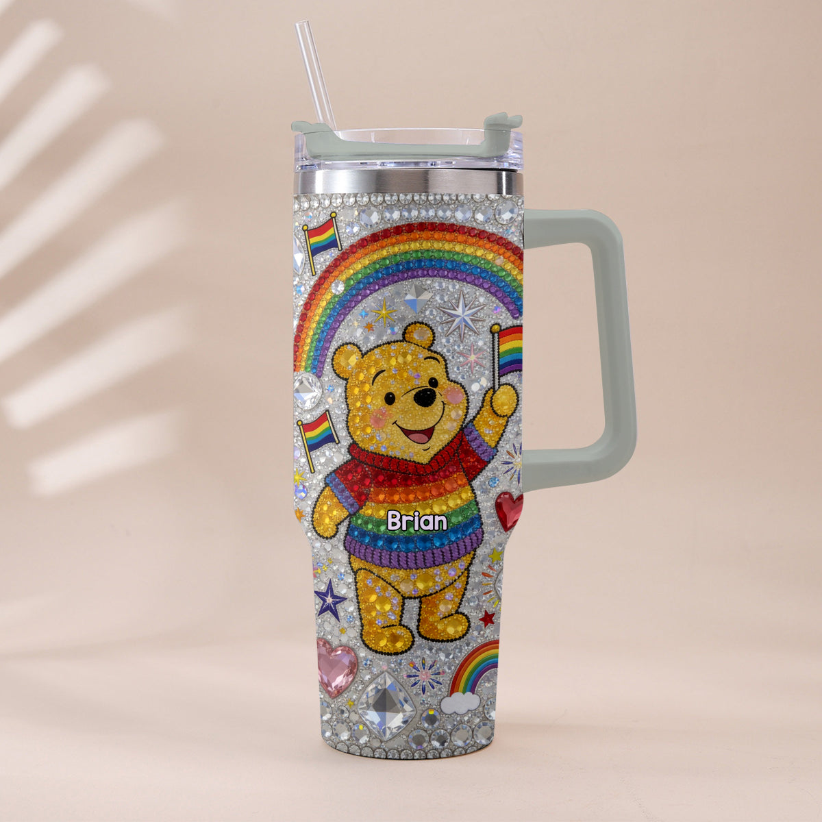 Love Is Love Pride Month - Personalized LGBT Support Tumbler With Plush Charm