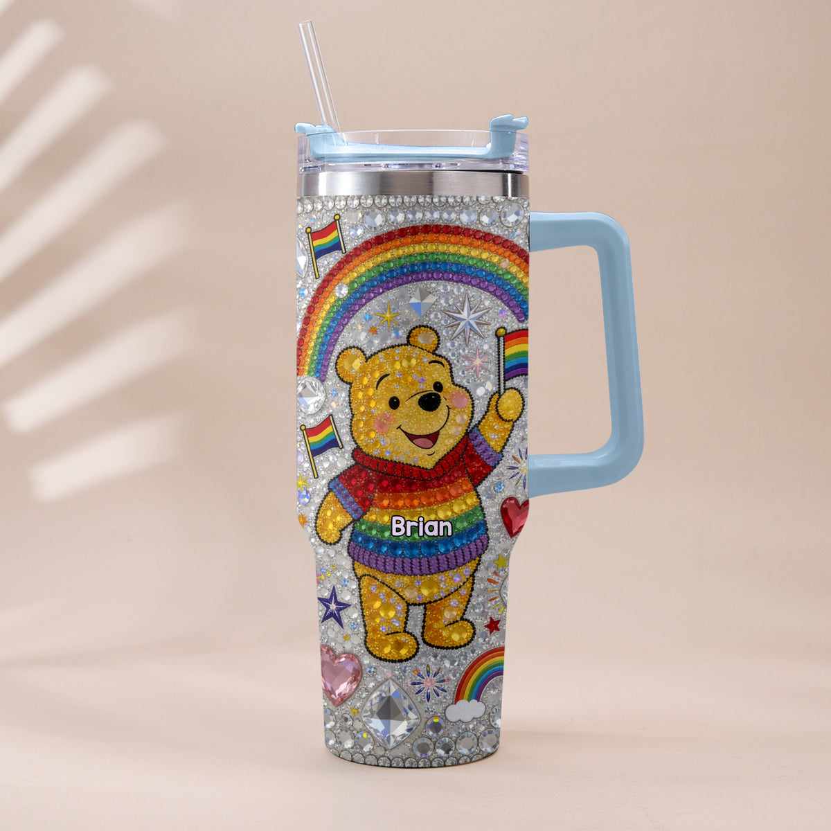Love Is Love Pride Month - Personalized LGBT Support Tumbler With Plush Charm