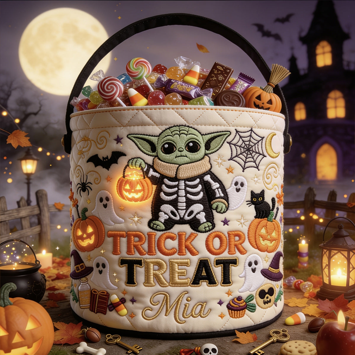 Trick Or Treat - Personalized The Force Canvas Bucket Bag
