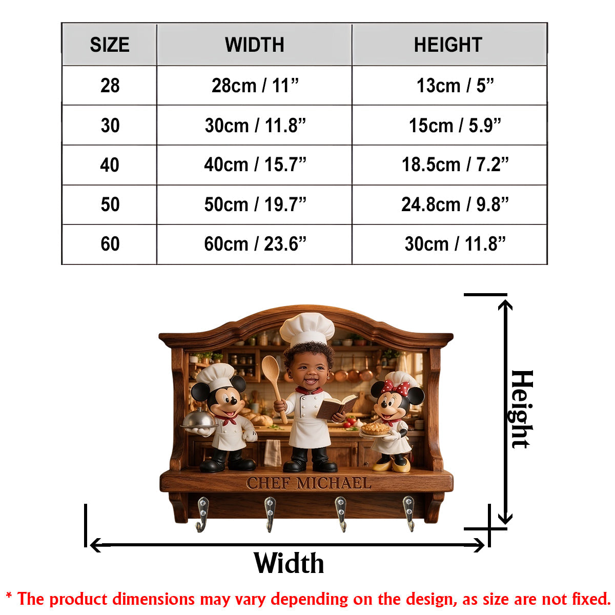 Funny Mouse & Chef Wall Hook Rack, Utensil Hooks, Kitchen Towel Hooks - Personalized Mouse Custom Shaped Wall Hook Rack