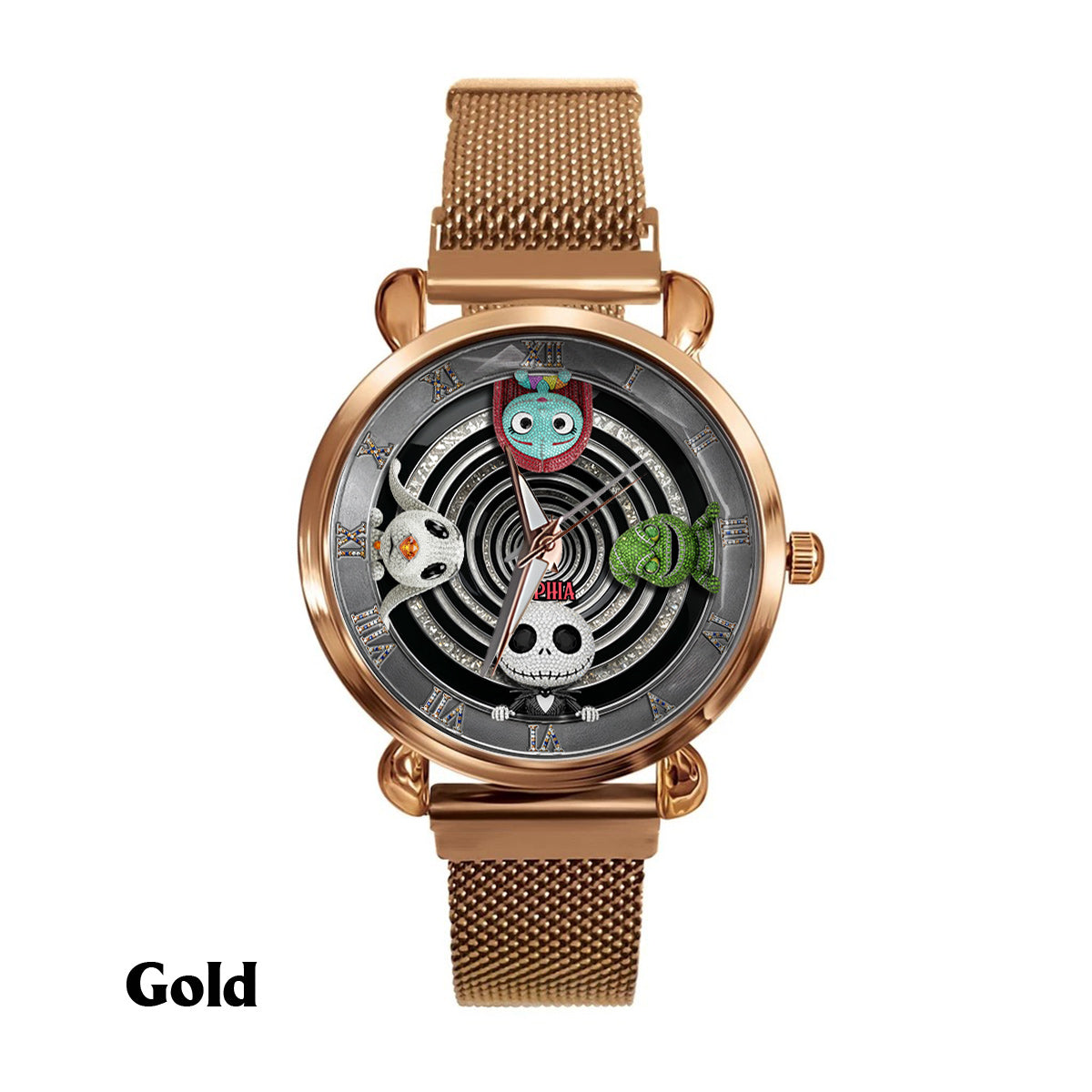 Gothic Holiday Spiral - Personalized Nightmare Women Hand Watch