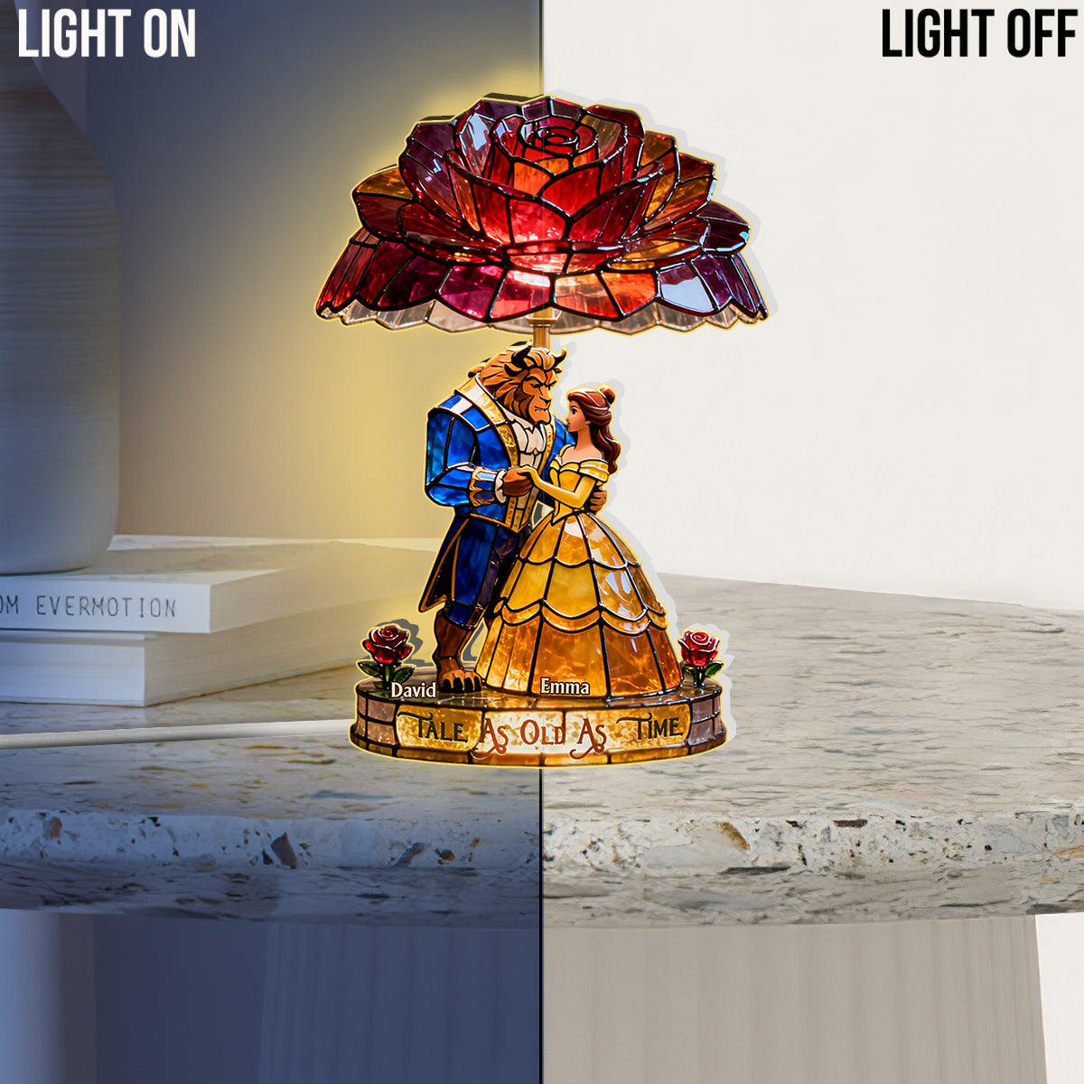 Tale As Old As Time - Personalized Beauty And The Beast Acrylic LED Night Light
