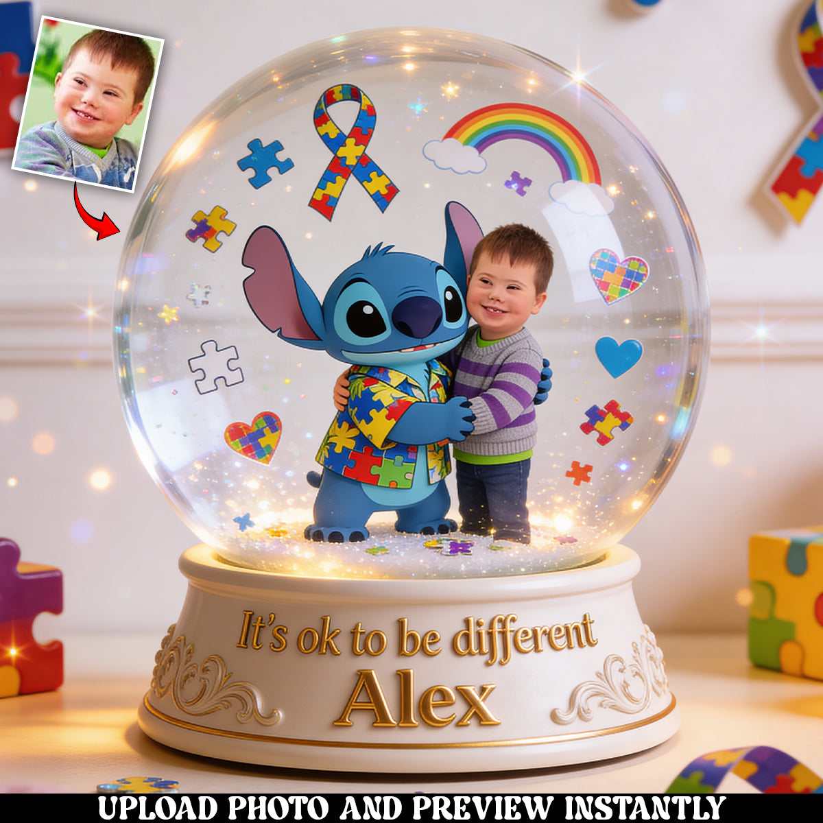 Autism Awareness Gift - Personalized Autism Awareness Custom Shaped Acrylic Plaque