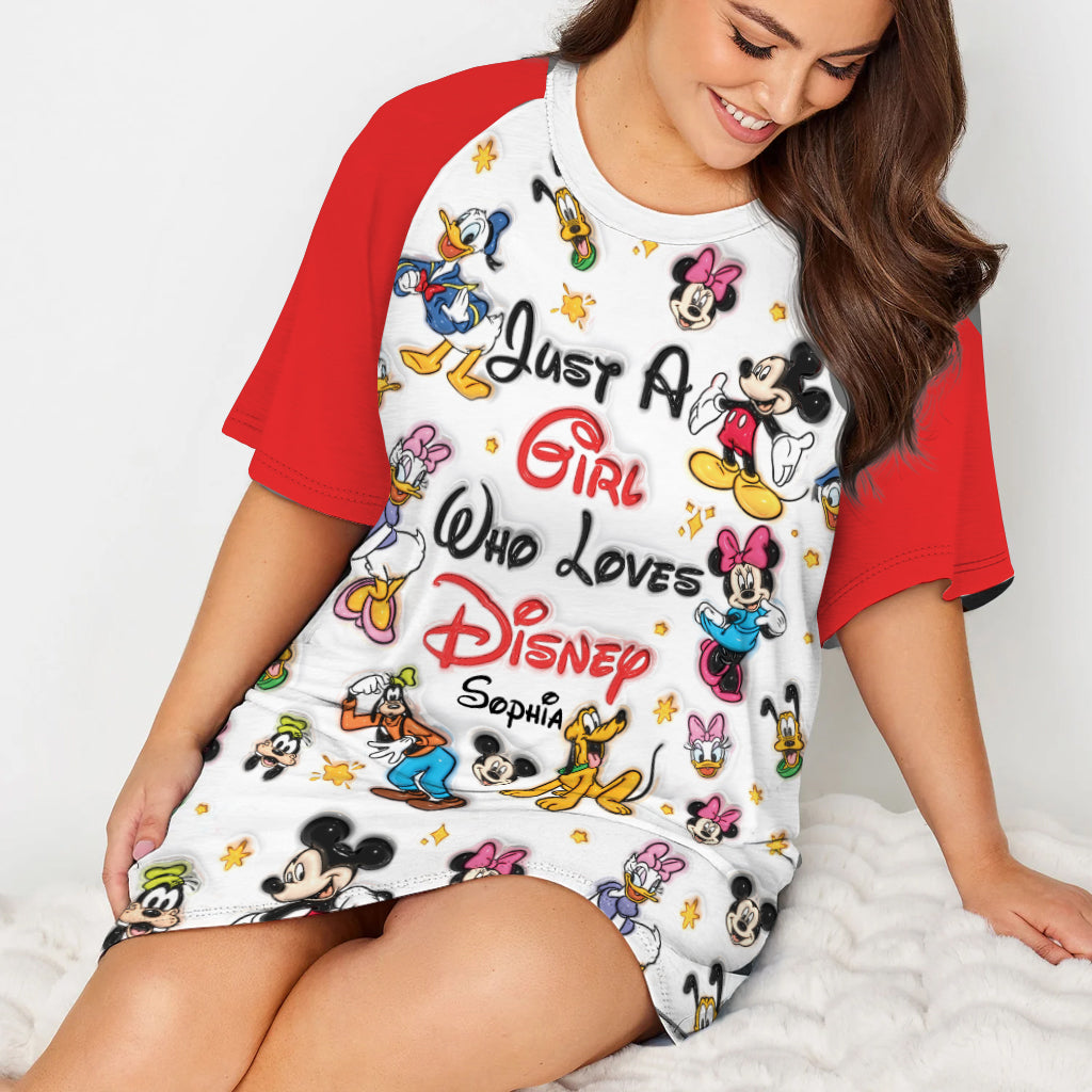 Just A Girl Who Loves Magic - Personalized Mouse Sleep T-shirt Dress