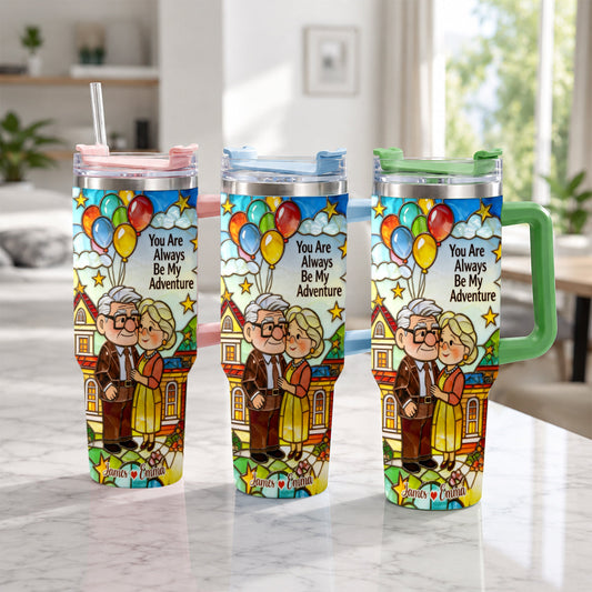 You Are Always Be My Adventure - Personalized Up Movie Couple Tumbler With Plush Charm