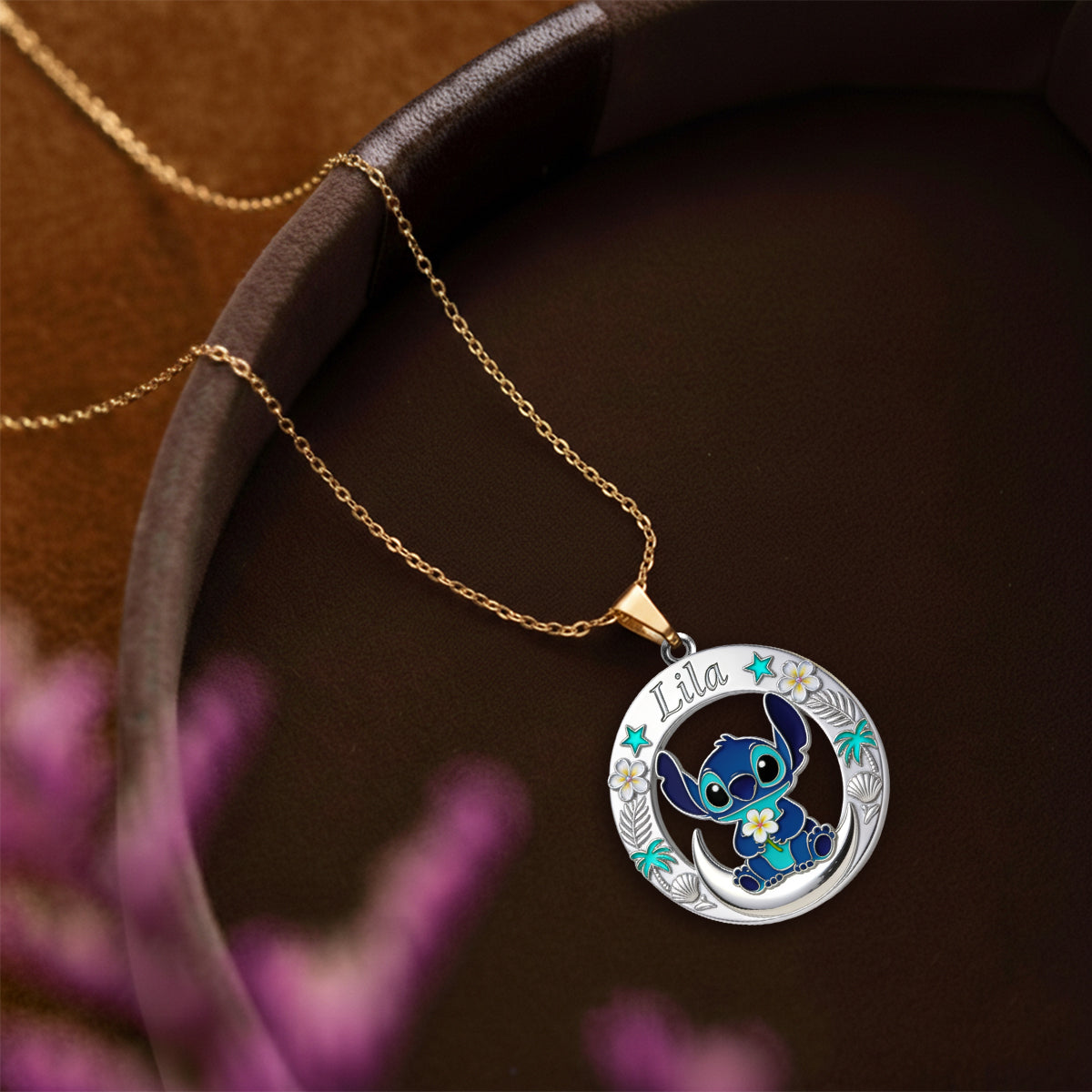 Ohana - Personalized Ohana Shaped Metal Pendant Necklace