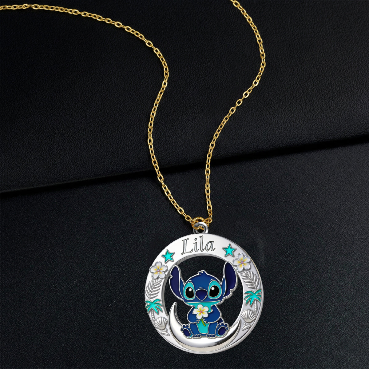 Ohana - Personalized Ohana Shaped Metal Pendant Necklace