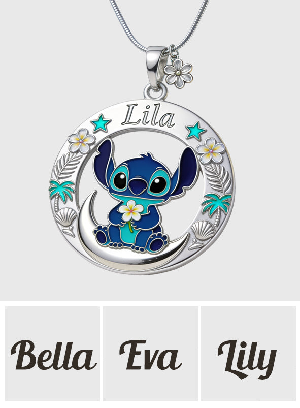 Ohana - Personalized Ohana Shaped Metal Pendant Necklace