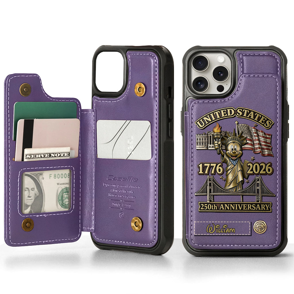 250 Years Of Freedom 1776 2026 - Personalized Mouse Wallet Phone Case