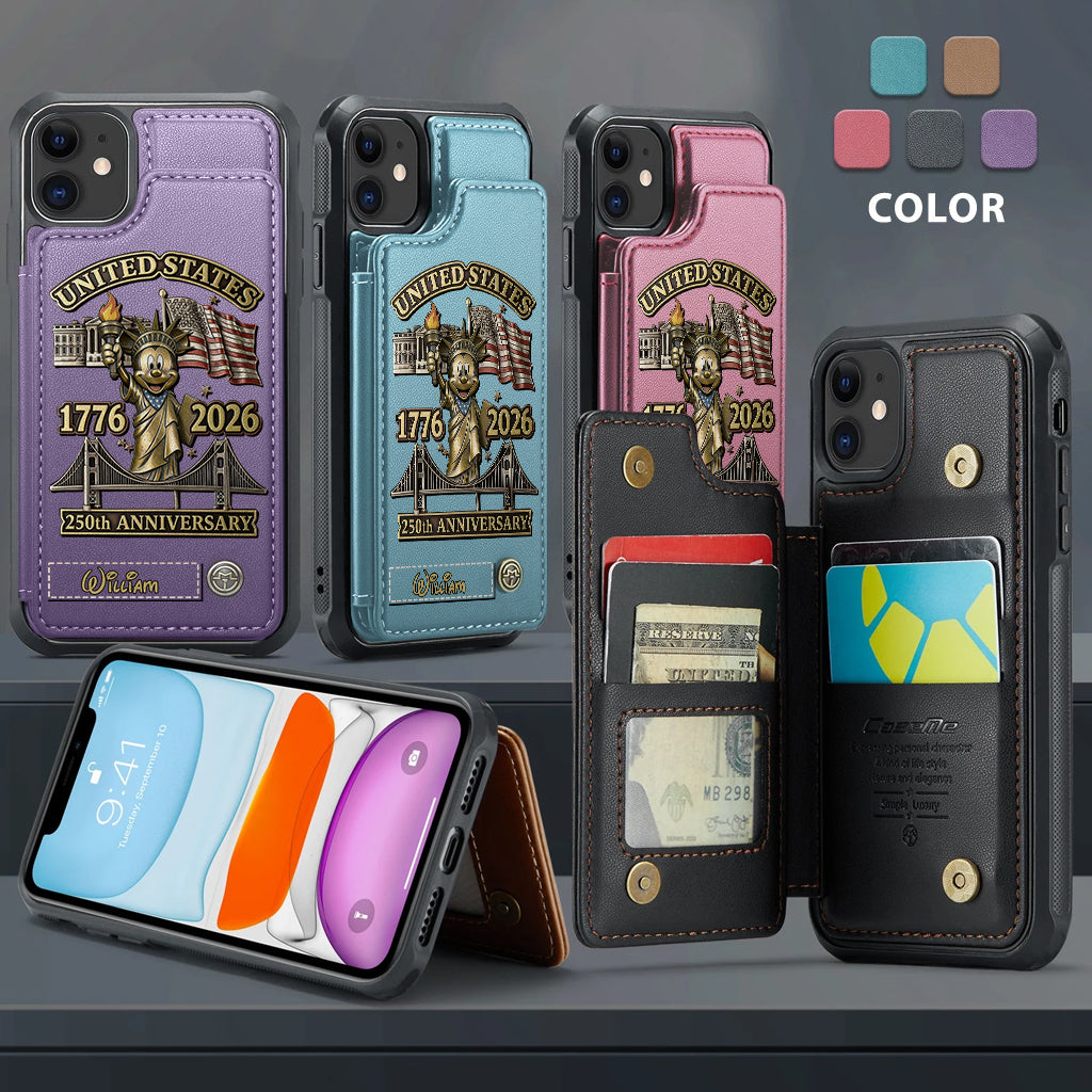 250 Years Of Freedom 1776 2026 - Personalized Mouse Wallet Phone Case