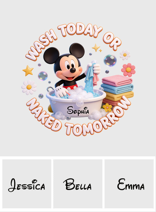 "Wash & Dry" Laundry Decal - Personalized Mouse Decal Die Cut