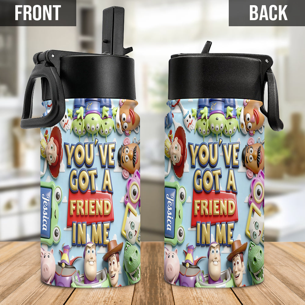 You've Got A Friend In Me - Personalized Toy Story Kid Bottle With Plush Charm