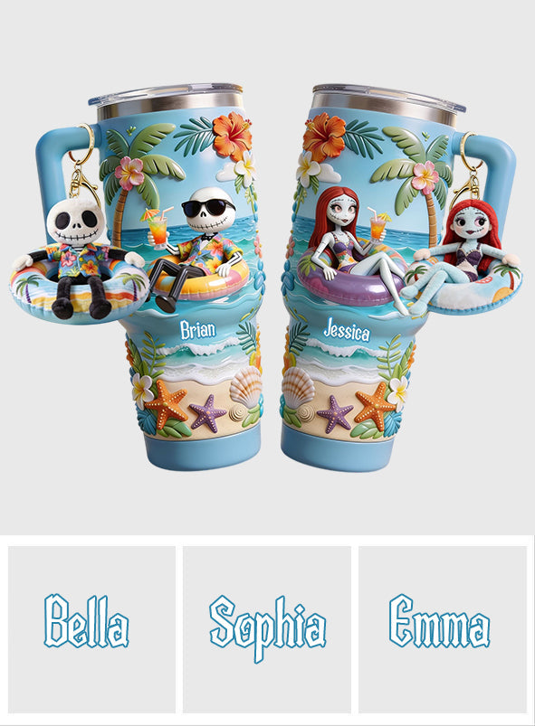Summer Vibes - Personalized Nightmare Tumbler With Plush Charm