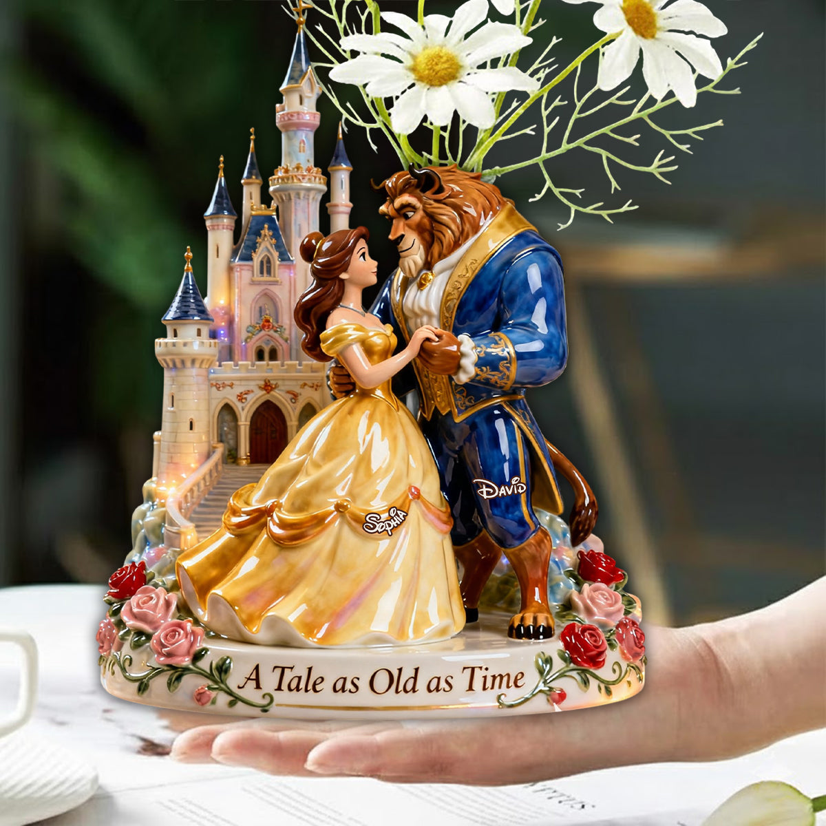 Tale As Old As Time - Personalized Beauty And The Beast Custom Shape Acrylic Flower Vase