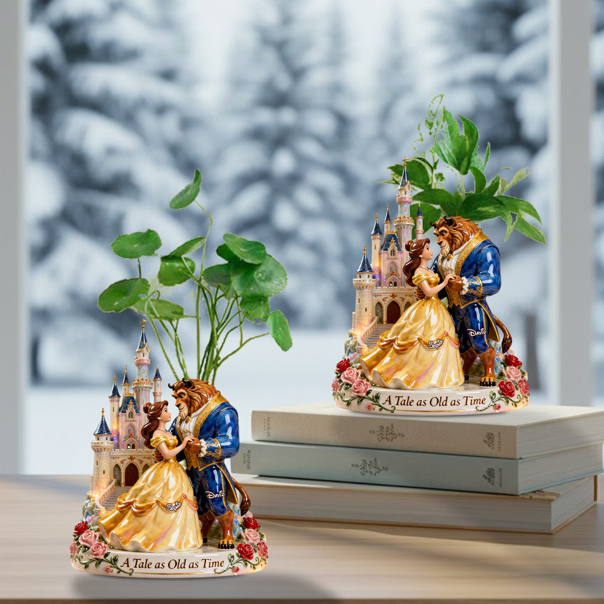 Tale As Old As Time - Personalized Beauty And The Beast Custom Shape Acrylic Flower Vase