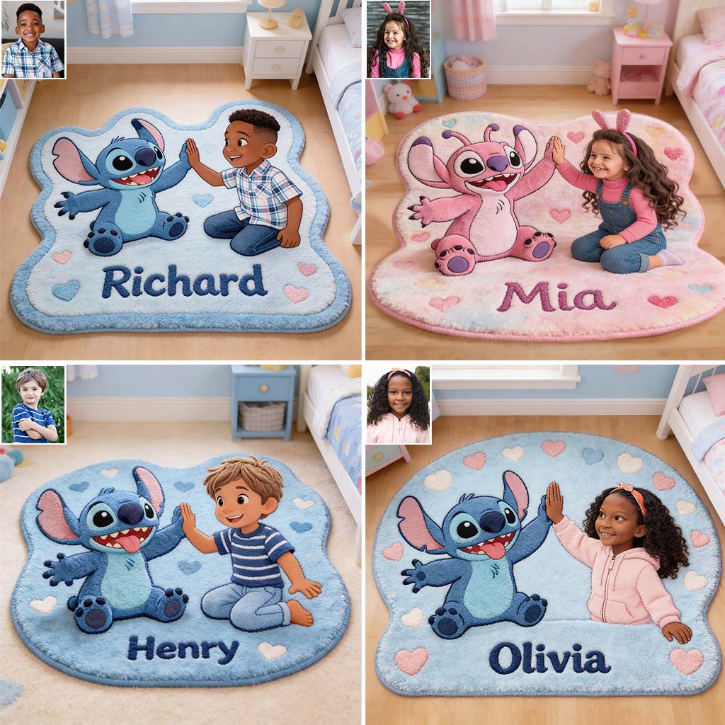 Best Friends - Personalized Ohana Shaped Doormat/ Rug