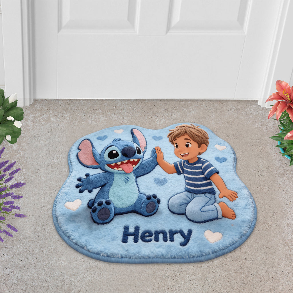 Best Friends - Personalized Ohana Shaped Doormat/ Rug