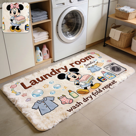 Laundry Room - Personalized Mouse Non-Slip Tufted Rug
