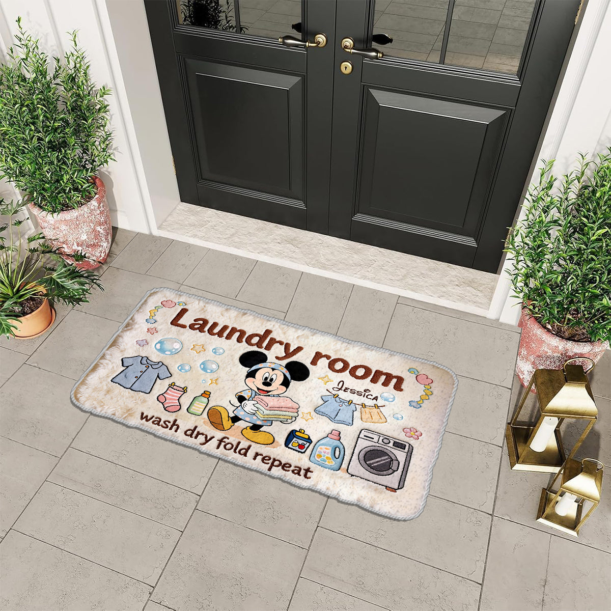 Laundry Room - Personalized Mouse Non-Slip Tufted Rug