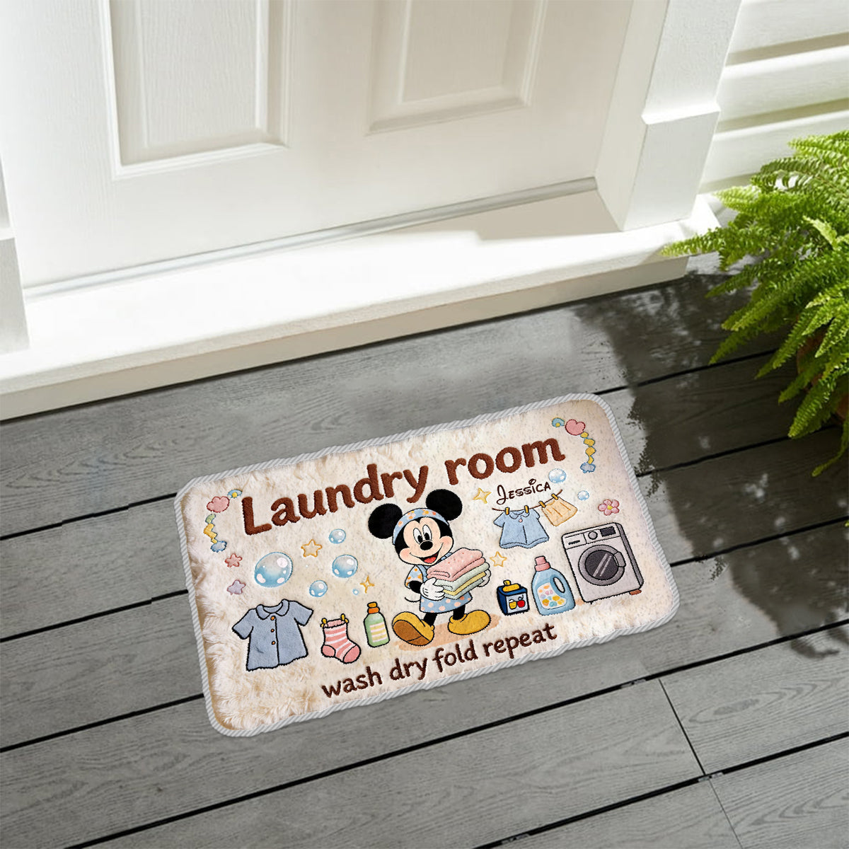 Laundry Room - Personalized Mouse Non-Slip Tufted Rug